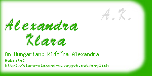 alexandra klara business card